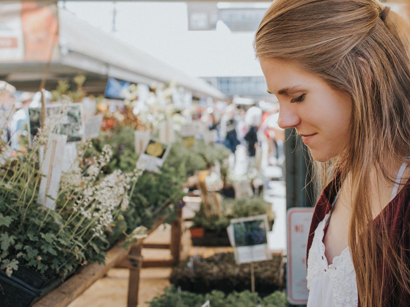 Stock picture_woman in market garden